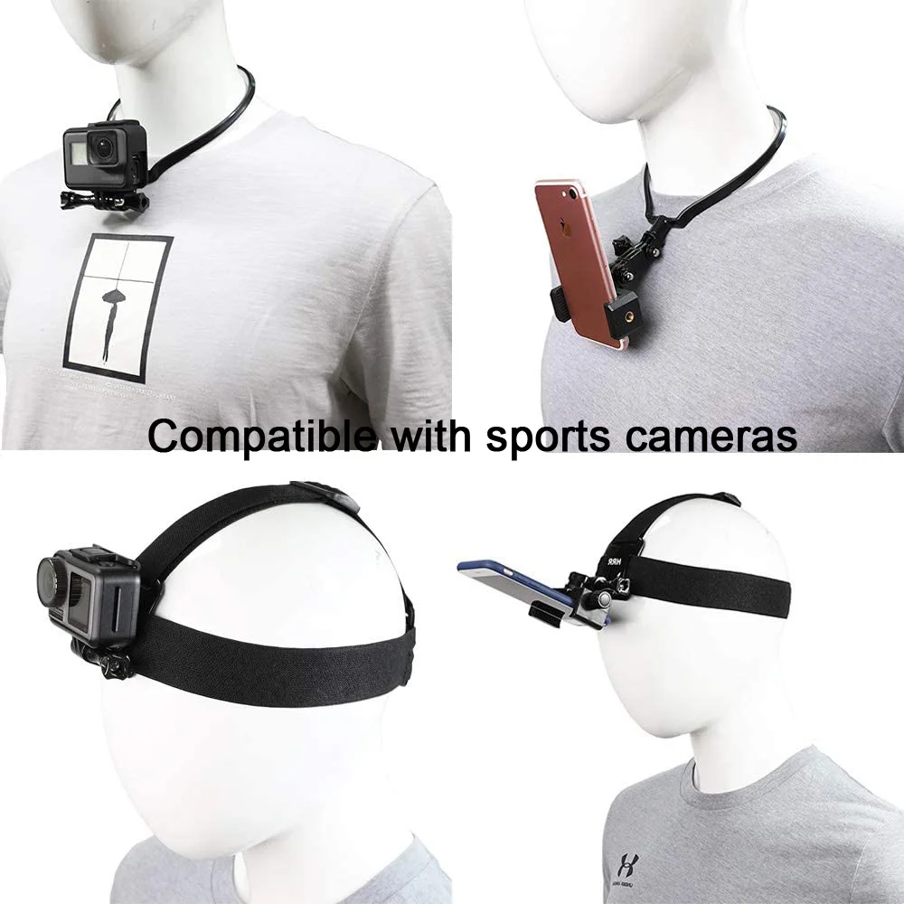 Support de smartphone portable sur le cou pour photo et vidéo POV, selfie  statique, iPhone, Samsung, Huawei, GoPro, caméras de sport