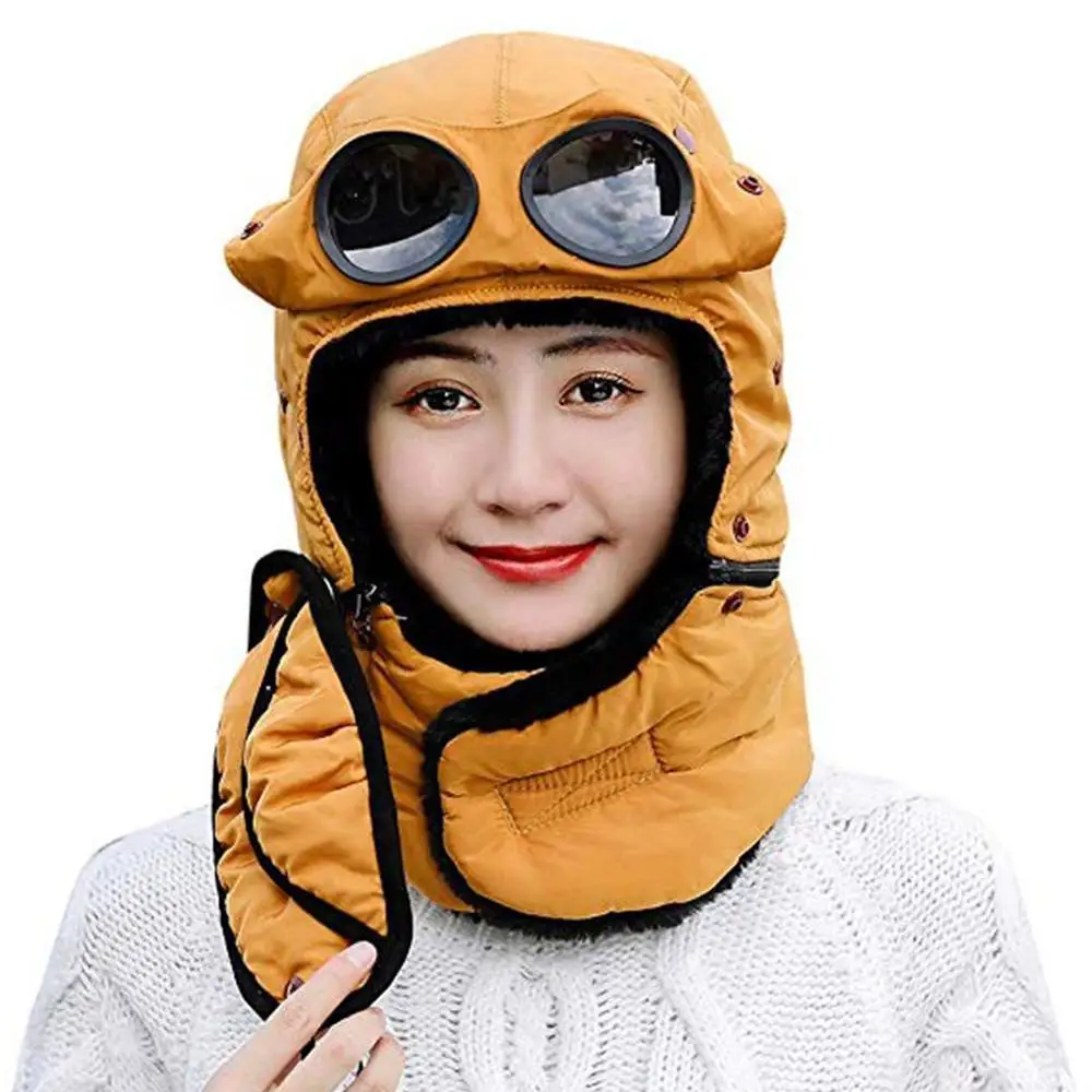 Yellow Hat Новые детские модные зимние лыжные русские черные синие меховые шапки-ушанки для мальчиков и девочек - Цвет: Yellow Hat