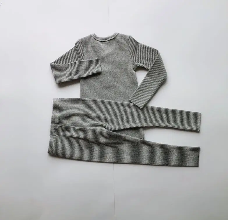 Baby Boys Girls Clothes For Children Ribbed Set Fitted With Full Sleeve Kids Autumn Winter Cloth Pajama Sets Pants Toddler 2 Pcs (16)