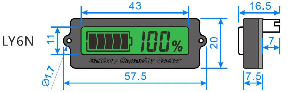 12V Lead-Acid Batterie TH01 LY6N Kapazität Indicator Tester 5mA BAF 