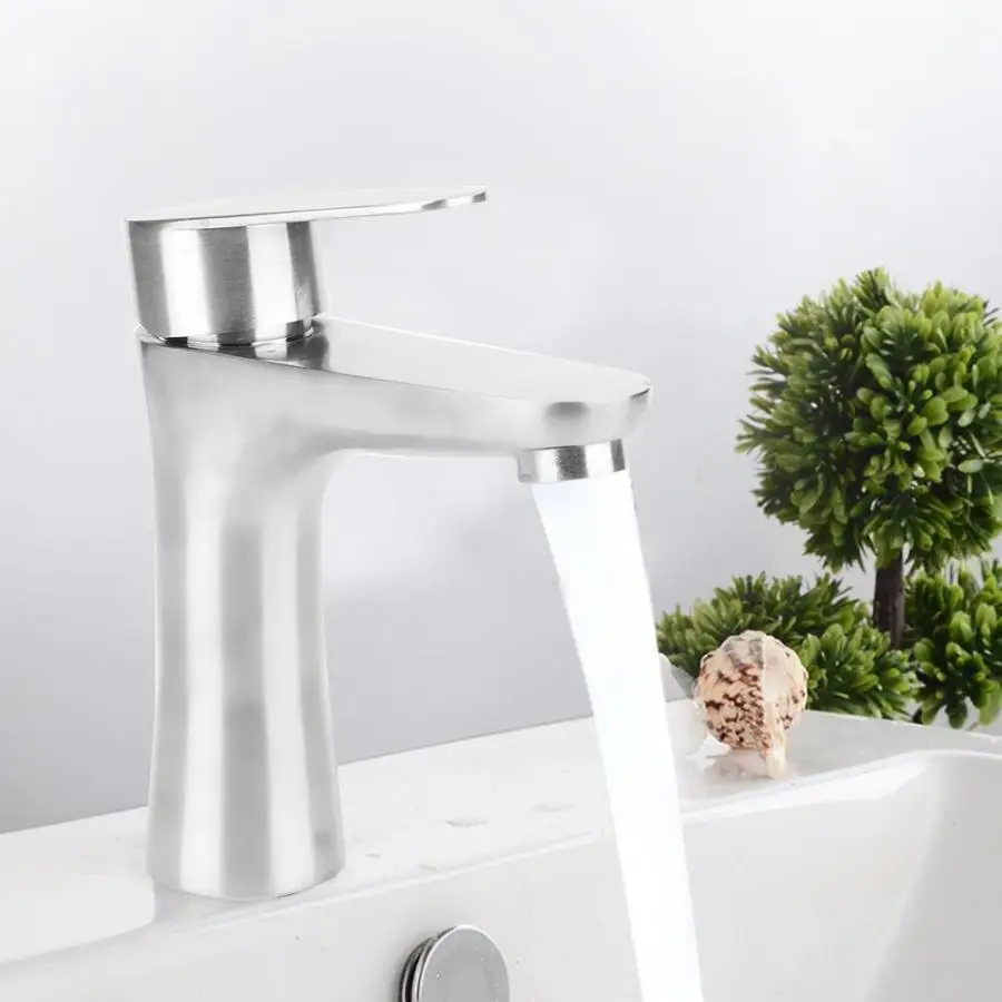 For Home Use Faucet Stainless Steel Hot Cold Water Bathroom Basin Faucet Water Tap