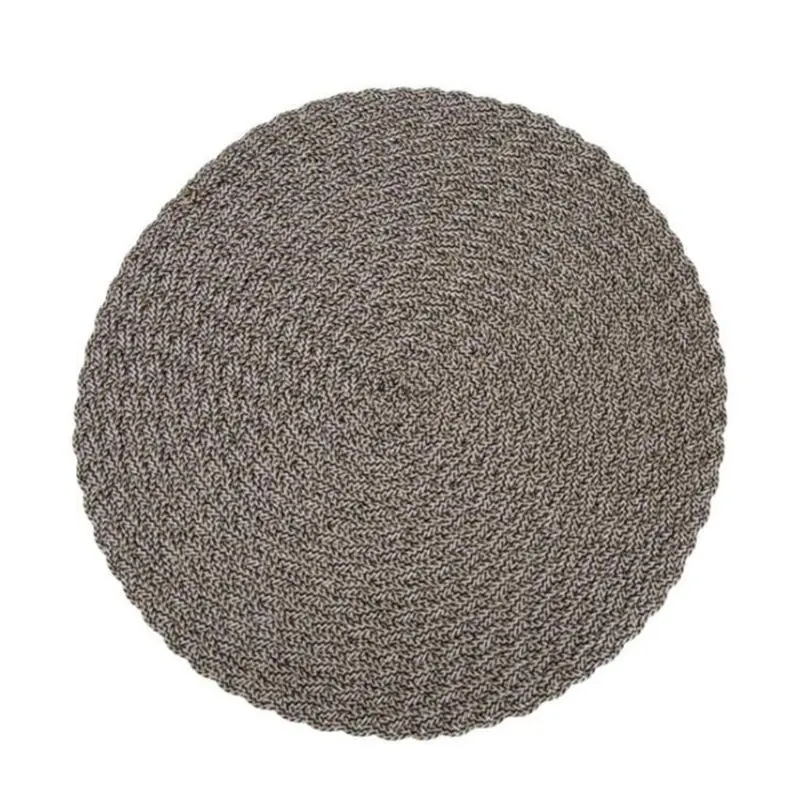 PP Round Woven Placemat European Minimalist Insulation Pad Solid Color Plastic Western Food Mat Custom Non-slip Table Mat