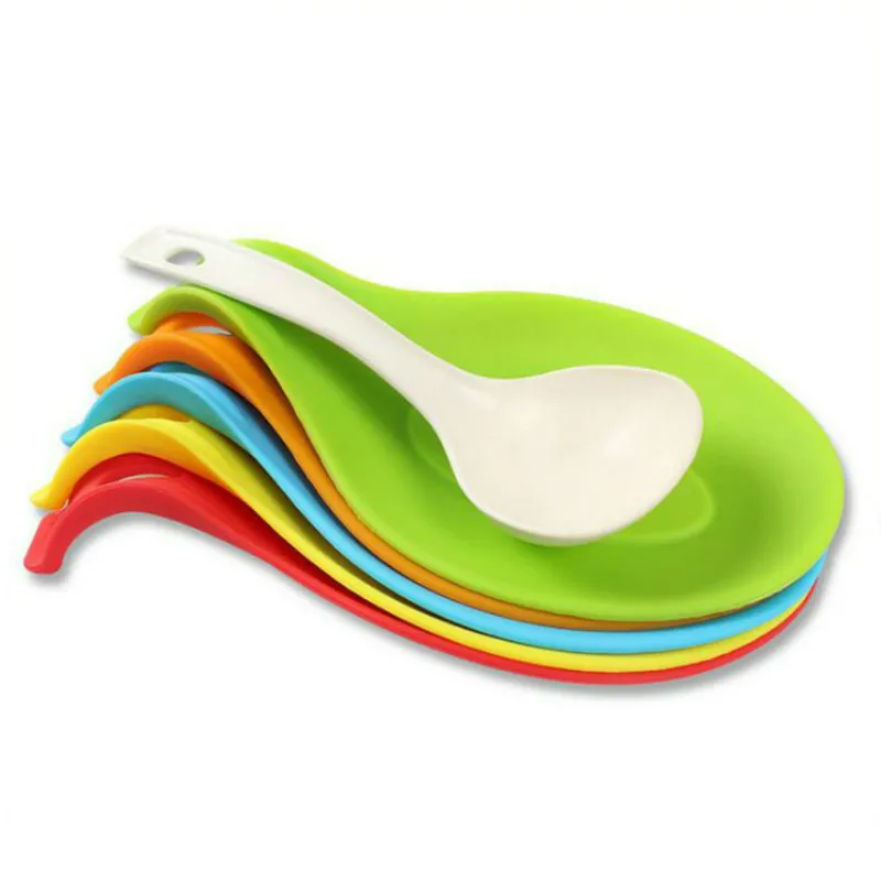 

Silicone Spoon Mat High Temperature Spoon Holder Kitchen Tools Stock Large Flavor Saucer Large Taste Dish Eco-Friendly