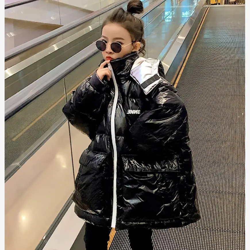 

Baby girl clothes brand coat oversize glossy park for girls Children Snow wear jackets kids winter outerwear for girls Y2493