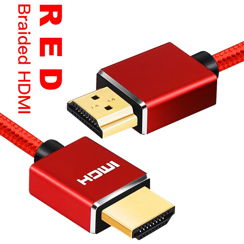 red Lungfish HDMI кабель Высокоскоростной 1080P 3D позолоченный кабель hdmi для HDTV xbox PS3 кабель для ноутбука 1 м 2 м 3 м 5 м 10 м 15 м 20 м - Цвет: red