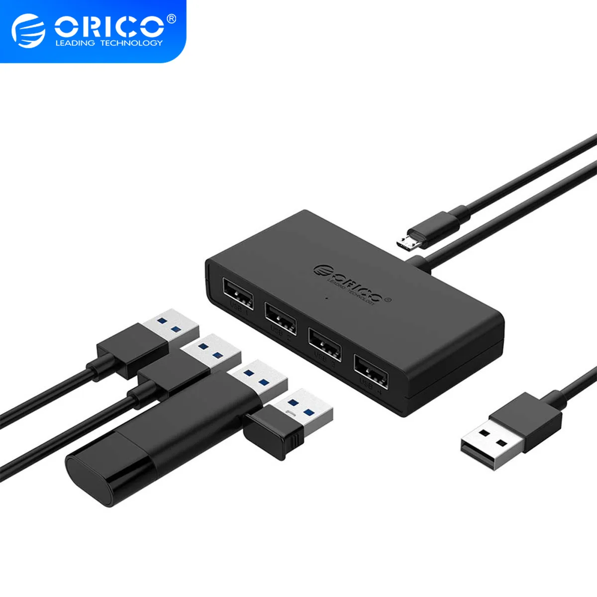 Высокоскоростной 4 портовый Концентратор ORICO с USB 3 0 порт микро концентратор для