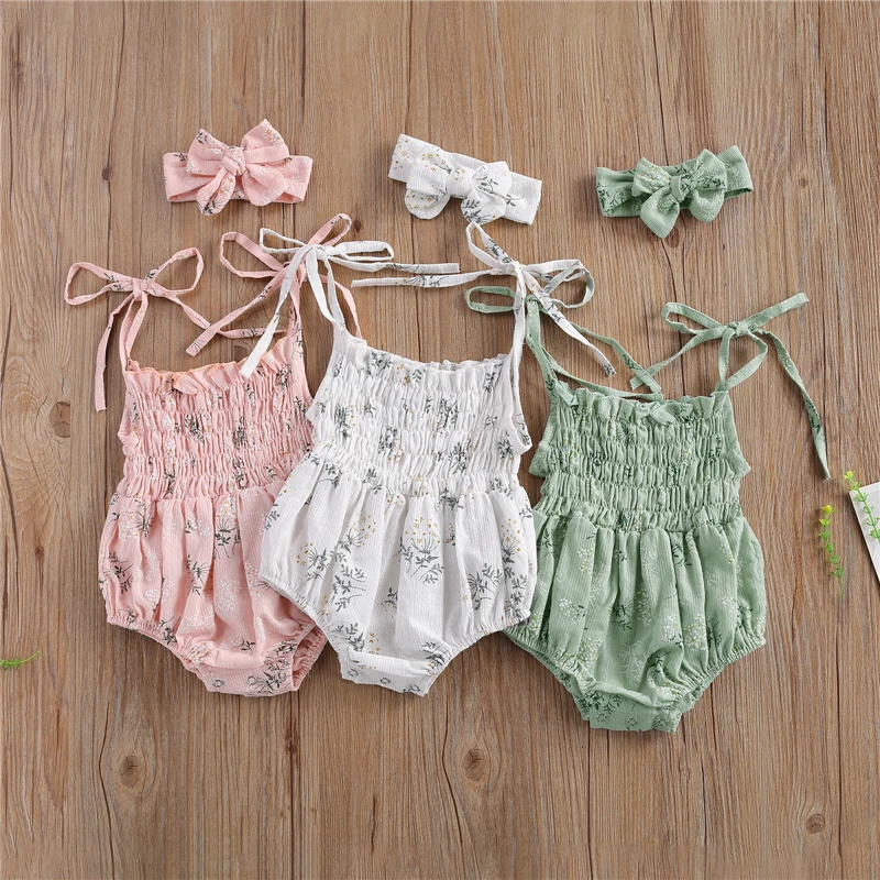 Summer Newborn Baby Girls Jumpsuits Sweetpea Clothing