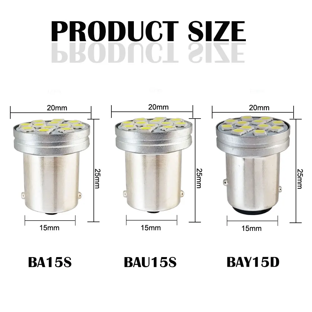 2 шт. P21/5 Вт светодиодный 1157 BAY15D СВЕТОДИОДНЫЙ Фонарь 1156 BA15S BAU15S P21W PY21W 12SMD 3030 R5W