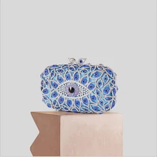 XIYUAN брендовая синяя сумка-клатч с бриллиантами, женские вечерние сумочки с кристаллами, дамские сумочки для банкета, модные сумочки для выпускного вечера