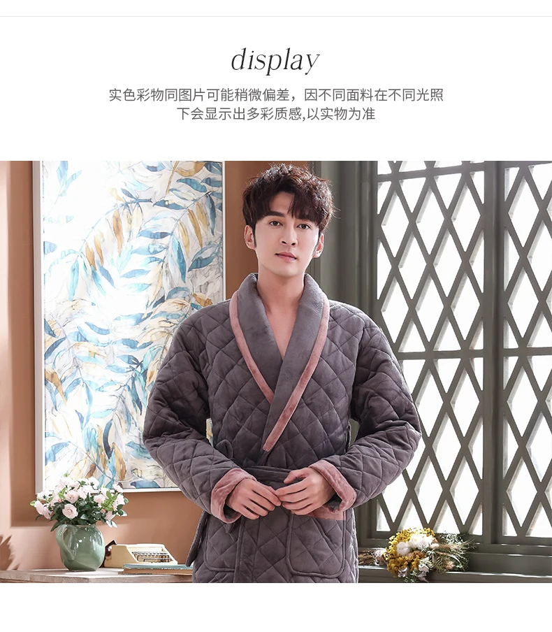 Luxury Men Robe Buy China Direct Mens Velvet Kimono Warm Robe Plus Size 3 Layer Padded Winter Fleece Thick Pajama Nightgown Men