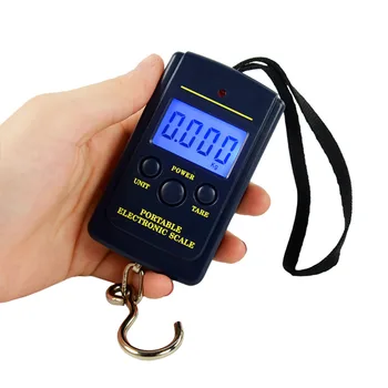 

Fishing scale 40kg /10g LED Mini Black Weight Hanging Pocket Scales High-precision Portable Luggage Kitchen Digital with Hook