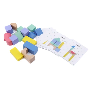 

Baby Early Education Wooden 15 Grain Rainbow Building Blocks Baby Fun Shape Cognitive Creativity Learning Toys