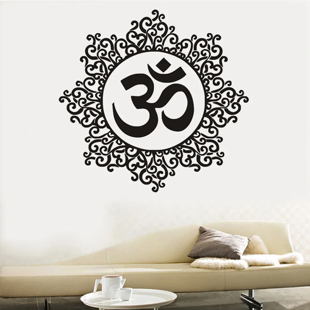 Наклейка на стену в виде цветка мандалы ПВХ водонепроницаемые росписи для