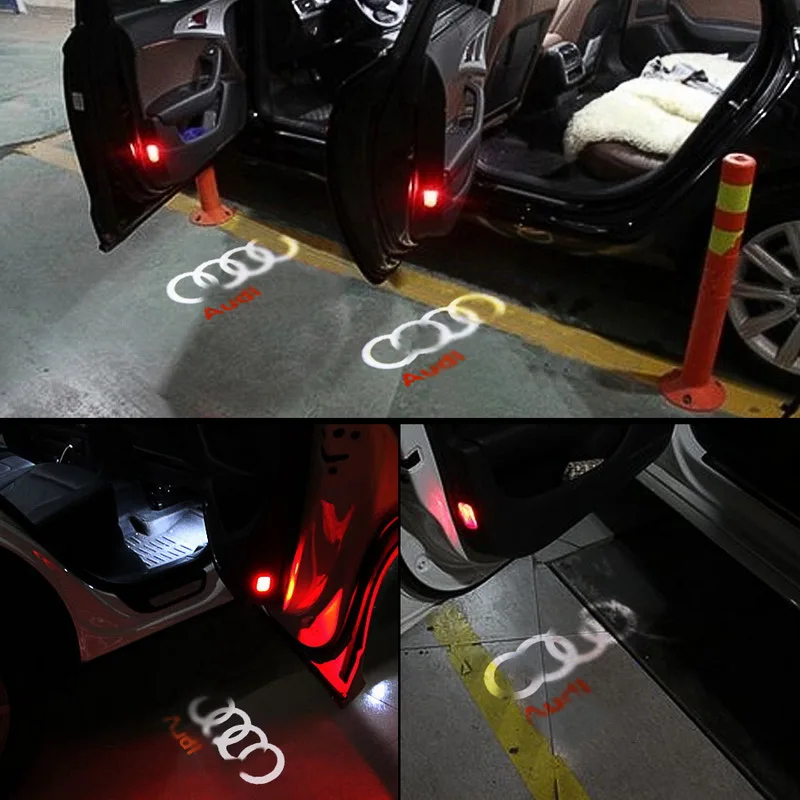 4 шт Автомобильный светодиодный надверный фонарь с логотипом для Audi A1 A3 A4 A5 A6 Q7 Q5 Q3 проектор на дверь огни Ghost Shadow Шаг Предоставлено приветственное оповещение