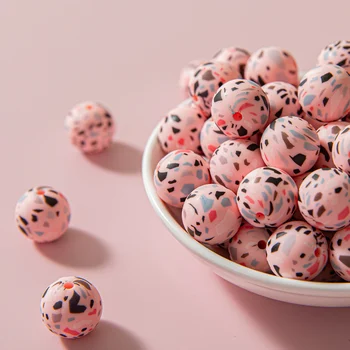 

Let's make 10Pcs Silicone Beads 12/15mm Leopard Print Sensory Teething Necklace Food Grade DIY Jewelry BPA Free Baby Teethers
