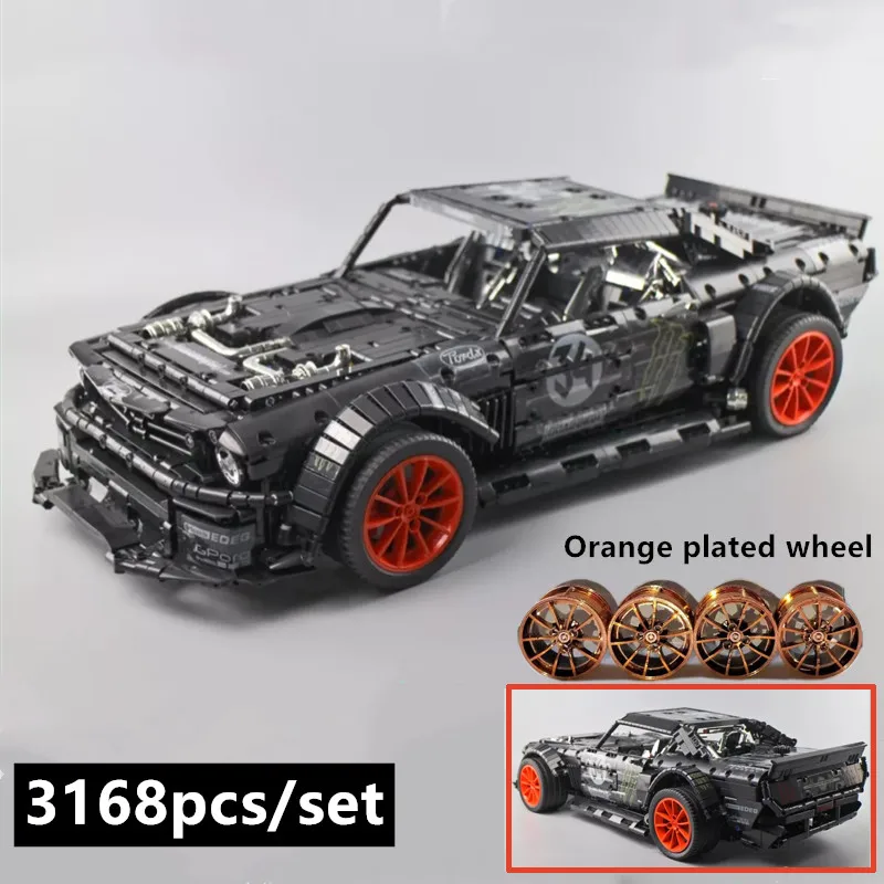 DHL, новинка, 1965, Ford Mustang Hoonicorn, гоночный автомобиль, подходит для техники, MOC-22970, подходит для 20102, строительные блоки, кирпичи, детские игрушки, подарок
