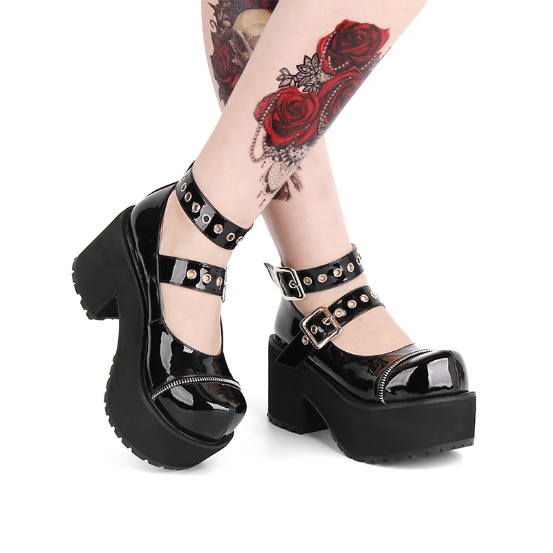 

Gothic Punk Lolita High Platform High Heeled Buckle Straps Women's Pumps Shoes