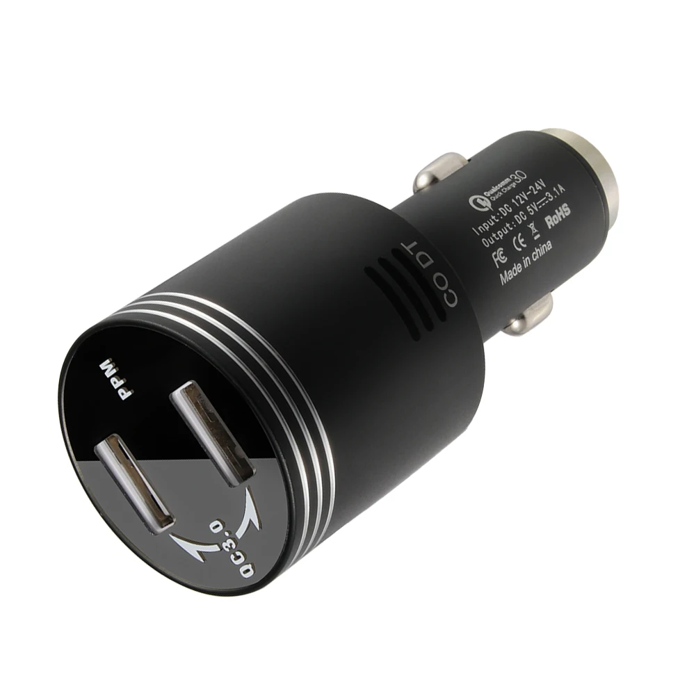 12 V/24 V Вход салона автомобиля Зарядное устройство детектор угарного газа сигнализатор уровня окиси углерода с двумя портами USB Мульти автомобилей Зарядное устройство
