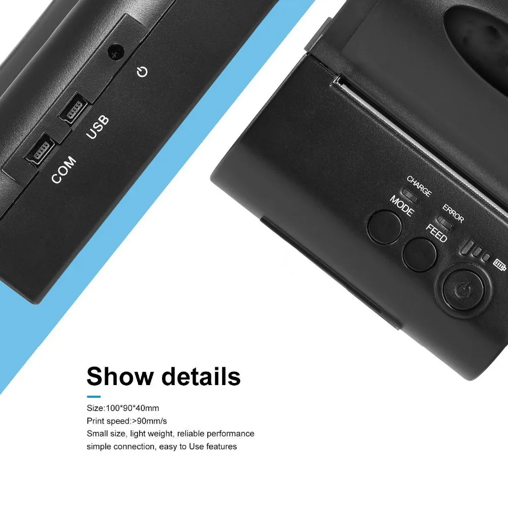 3 дюймов 80 мм Bluetooth мини Термальность чековый принтер Портативный USB принтер Поддержка компьютер Android Бесплатный SDK Поддержка печать логотипа