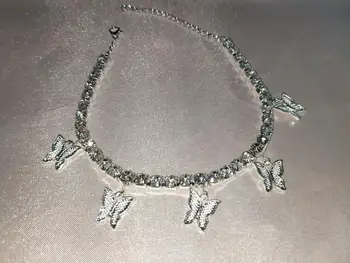 

Butterfly Anklet Rhinestone Crystal Ankle Bracelet Boho Beach Anklets for Women Gold Sandals Foot Bracelets Female Jewelry