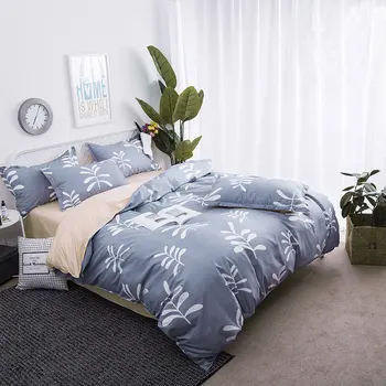 

Plant Leaves Printed 4pcs Girl Boy Kid Bed Cover Set Duvet Cover Adult Child Bed Sheet Pillowcase Comforter Bedding Set 61023