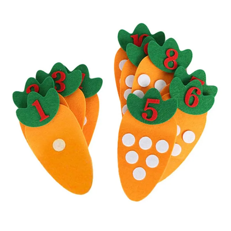 1-10 Количество обучающая игрушка Нетканая детская головоломка ручной работы DIY математические игрушки детский сад морковь матч цифровые обучающие средства
