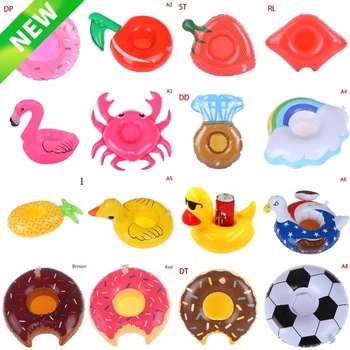 

Inflatable Cup Holder Flamingo Drink Holder Swimming Pool Float Bathing pool Toy Party Decor Bar Coasters Free Shipping 25 Types