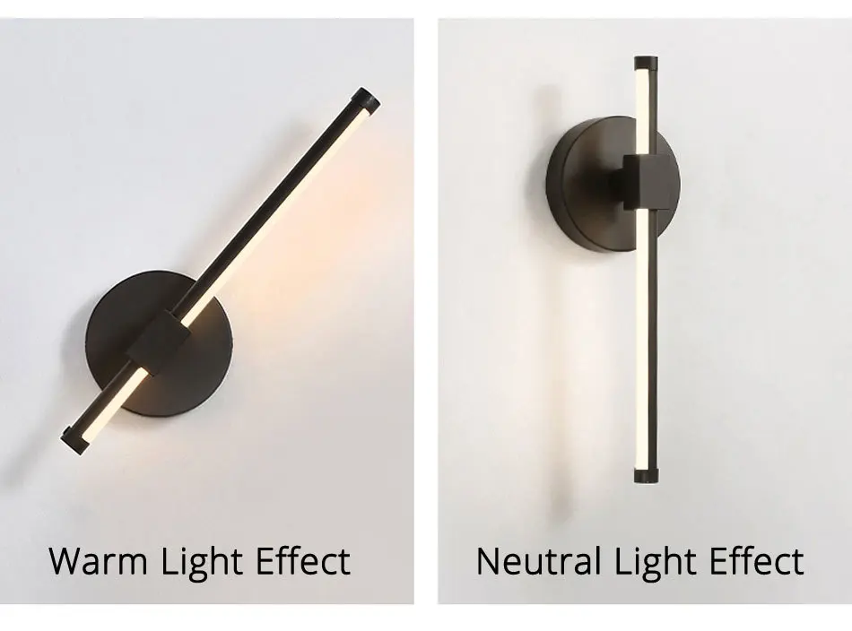 Светодиодный настенный светильник для кабинета, спальни 7-12 Вт, черный, белый, светильники, светильник