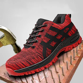 

Steel Toe Safety Shoes Mens Work Safety Shoes Unisex Breathable Air Mesh Work Shoes Militar Zapatos De Seguridad Bombeiro