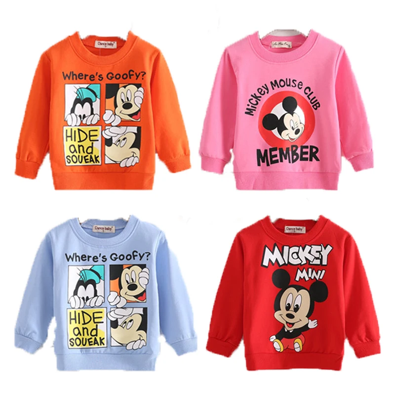 

New Disney Baby Boy Clothing Mickey Girls Top 2019 Fashion Baby Girls Clothes Active Kids Outfits Bottoming Shirt Cotton T-shirt