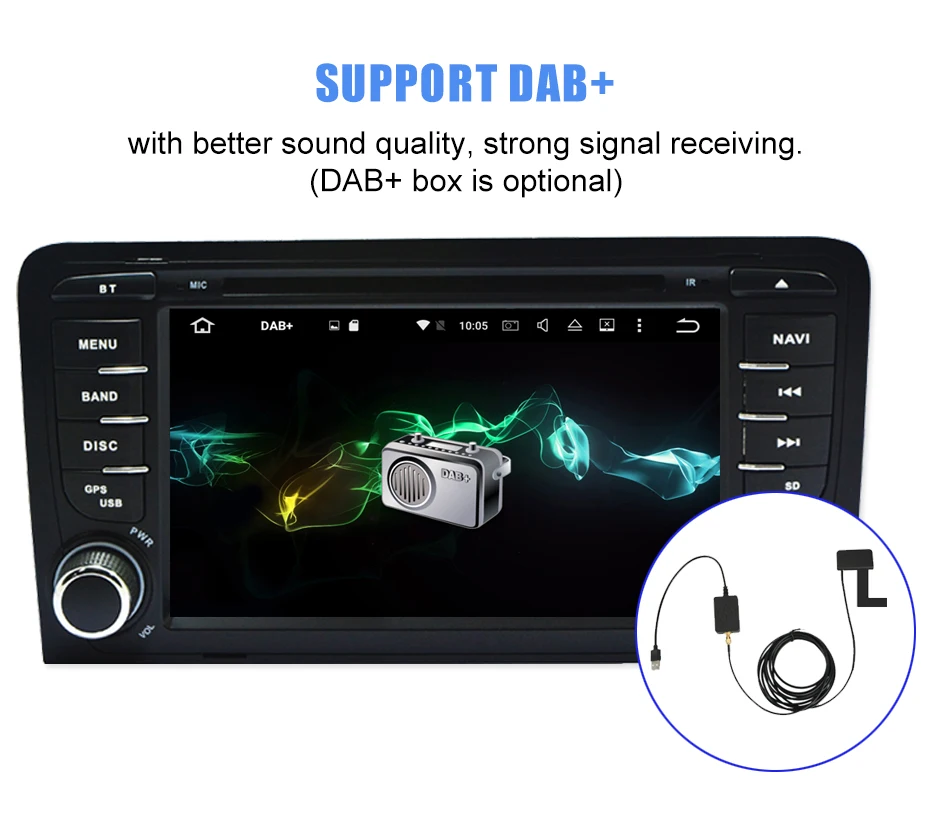 KANOR 2 Din Android 9,0 2+ 16g Автомобильный мультимедийный dvd-плеер для Audi A3 Авторадио Стерео bluetooth-гарнитура gps навигация