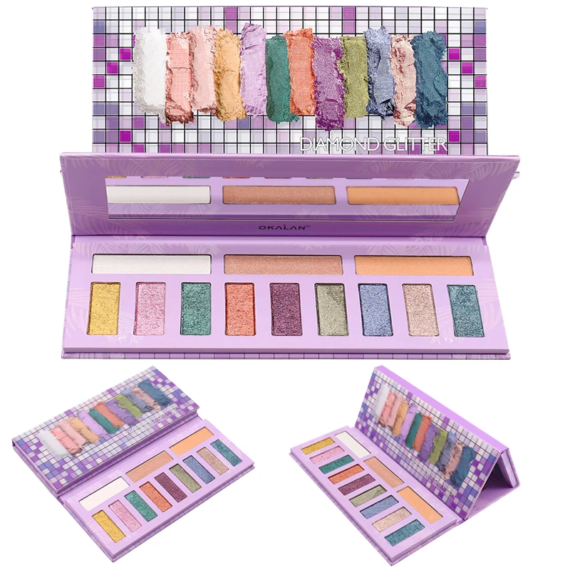 

12 Color Branded High quality Mini Book style Package Eye Shadow Palette Bundle Pressed Pigment Palette for Makeup