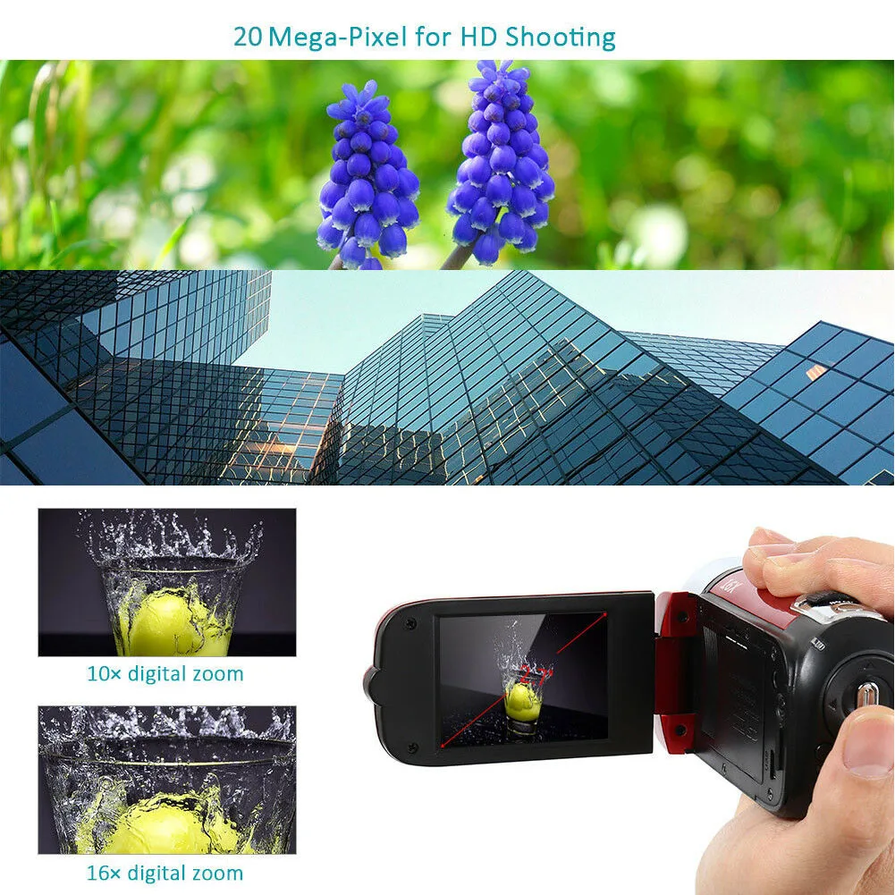 1080P подарков цифровой Камера Высокое разрешение светодиодный светильник с таймером для селфи с защитой от вибрации Ночное видение ясно Портативный профессиональной съемки