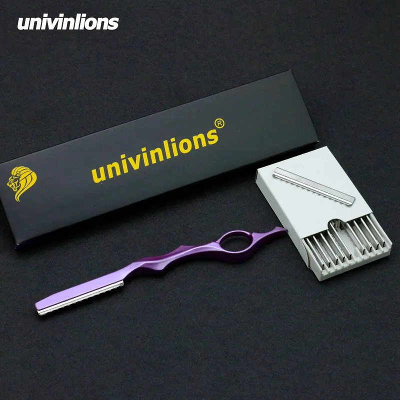 Univinlions 10 шт. лезвия Парикмахерские филировочные бритвы прямые Парикмахерская бритва салон нож для стрижки волос тоньше палочка бритвы
