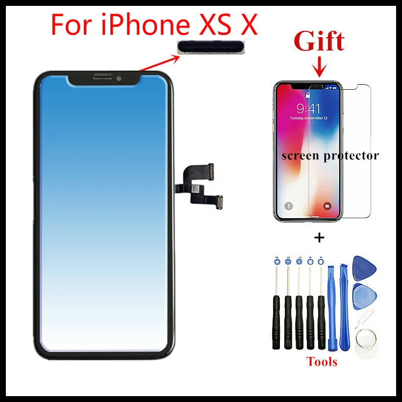 

High quality Display for iPhone XS X LCD Digitizer Touch Lens Screen Assembly with Frame, AMOLED