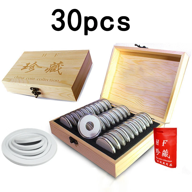 30 шт. памятная монета Чехол протектор Коробка Для Хранения 20/25/30/35/40 мм | Дом и сад