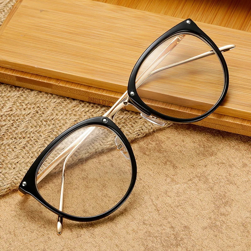 

Retro Round Women Optical Glasses Fashion No Degree Clear Lens Myopia Eyeglasses Frames Transparent Spectacles lentes optico