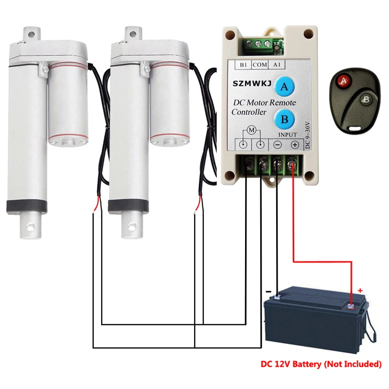Комплект из 2X100 мм/" тактный линейный привод водонепроницаемый IP65 двигатель постоянного тока и беспроводной пульт дистанционного управления и Brackets-1500N/330lbs Максимальная нагрузка