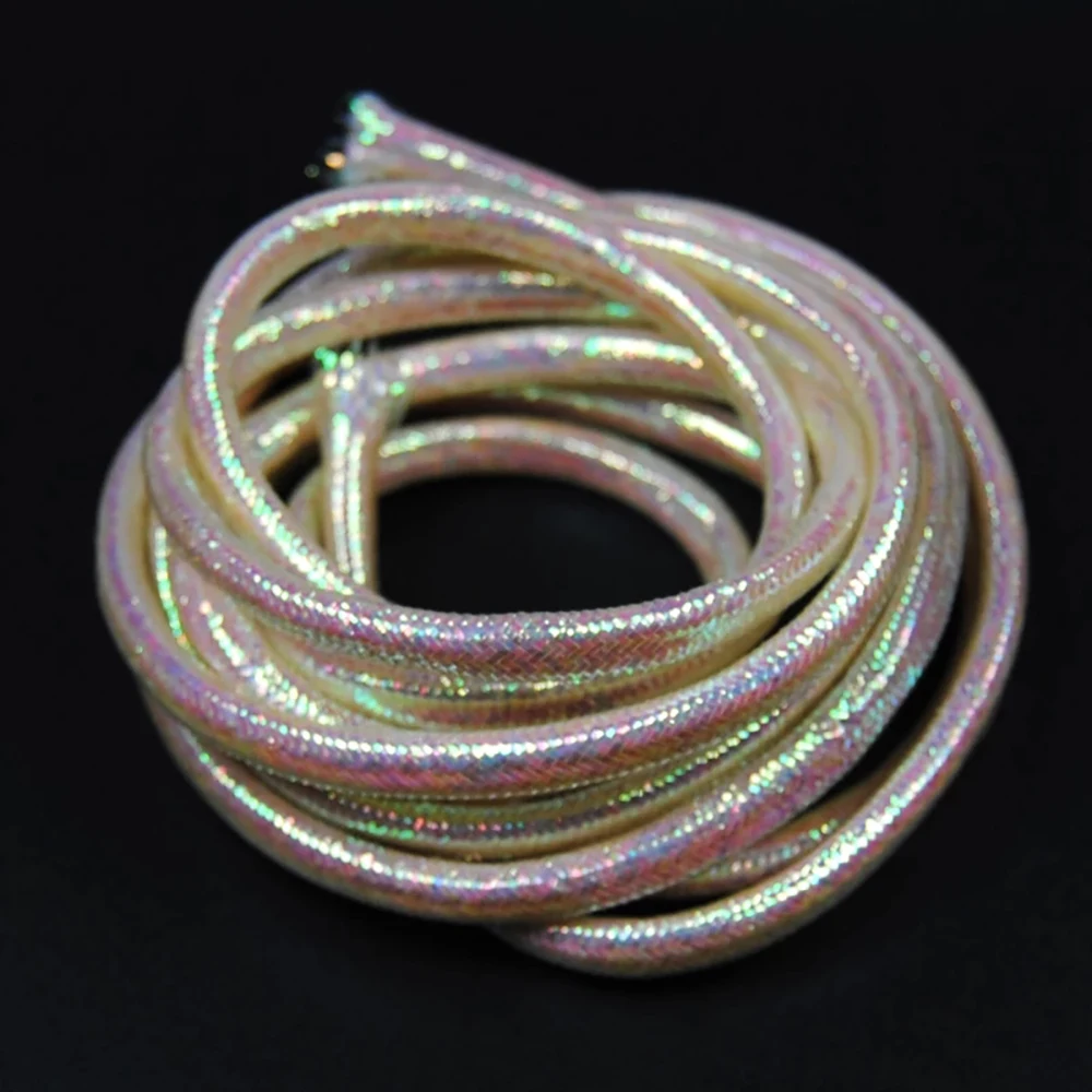 Icians 2 Metri Flashabou Olografico Tubi Minnow Corpo Treccia Flash Tubi Streamer Fly Materiale Legante