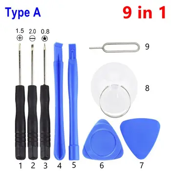 

1000Sets/Lot 9 in 1 Mobile Phone Pry Opening Tool Screwdriver Set Kit for iPhone 4 5G 5S 6 6S 7 Plus Samsung Galaxy Repair