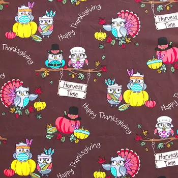 

1 yard Animal Fabric, Lovely owls and branch, Cotton Woven Fabric (width=140cm)