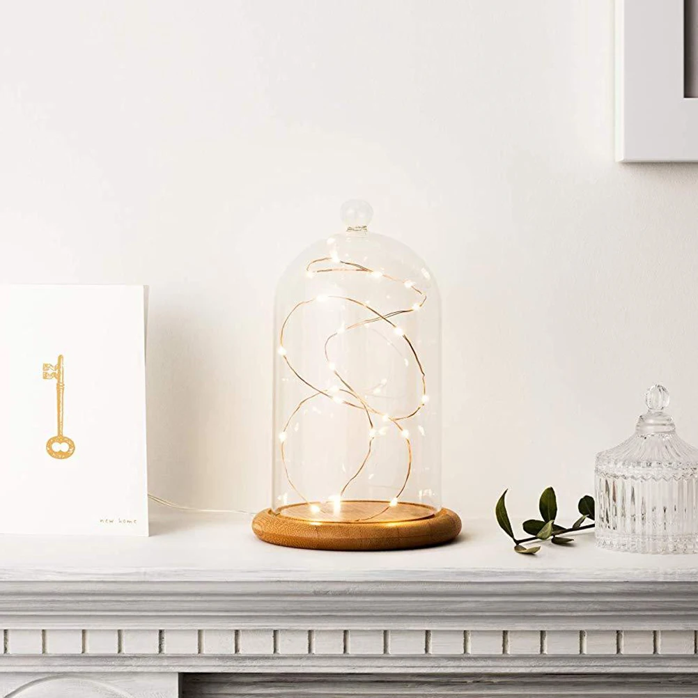 Clear Glass Jar Dome Cover Decorative Clear Glass Dome Cloche Bell Cover Fresh Flower Glass Cover for Wedding Party Valentine 5