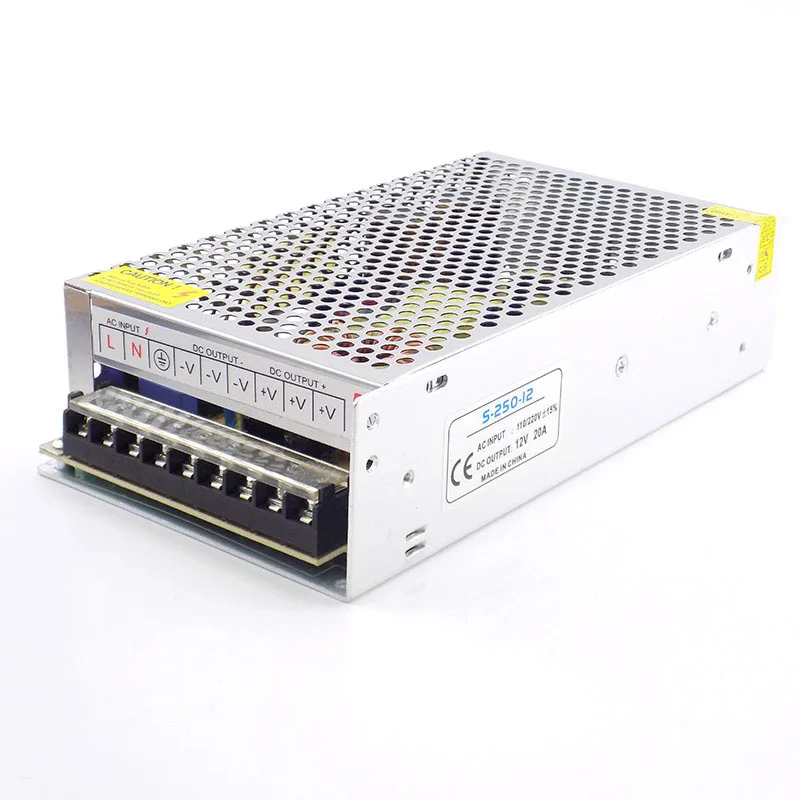 Питание AC 100 V-265 V DC/DC 12V 20A освещение Трансформатор CCTV, Питание Камеры Драйвер адаптер конвертер светодиодный переключатель полосной K09