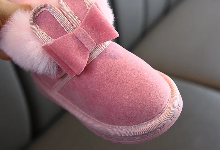 Детская Хлопковая обувь для девочек 1-2-3 лет, зимняя обувь для принцесс с мягкой подошвой, детская теплая обувь