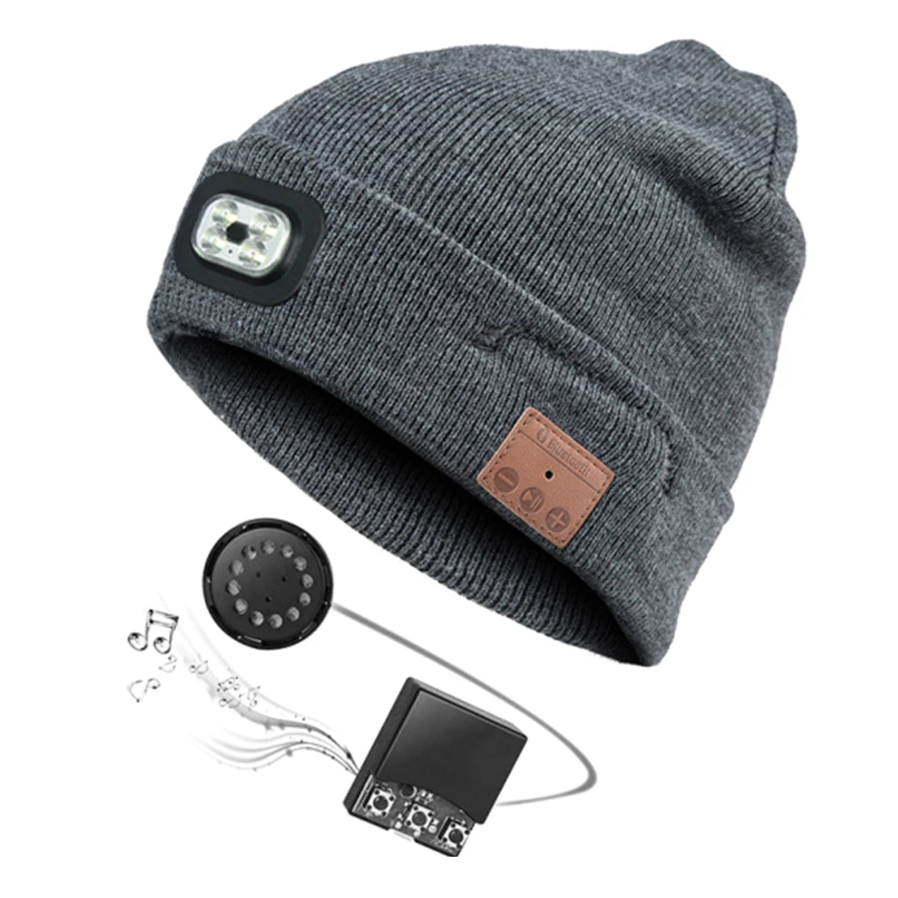 Унисекс, шапка, стерео динамик, для бега, лыжного спорта, Bluetooth, светодиодный головной убор, музыкальная теплая шапочка, моющаяся, умные подарки, зимняя беспроводная гарнитура