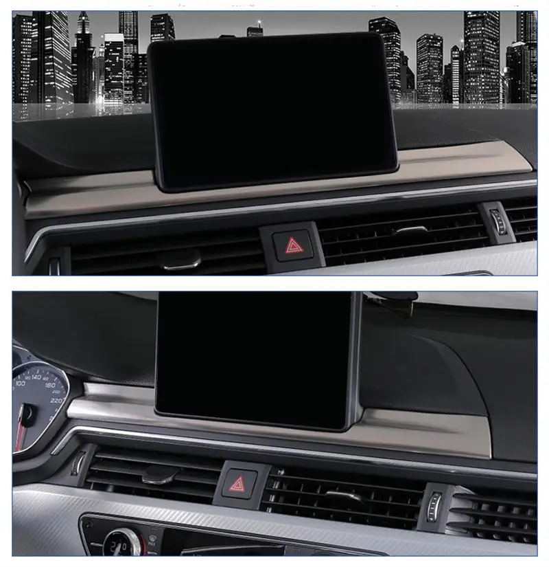 Car Styling Navigation Screen Protection covers Stickers Center Control Strip Panel For Audi A4 b9 A5 Interior Auto Accessories