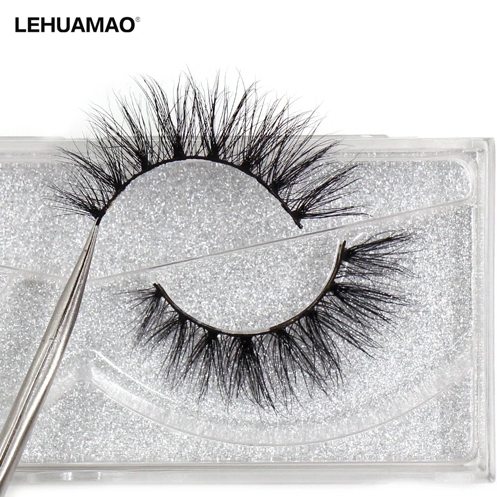 

LEHUAMAO Luxury 5D Mink Hair False Eyelashes Wispy Cross natural Mink Lashes Extension Tools Makeup Handmade Mink Eyelashes A04