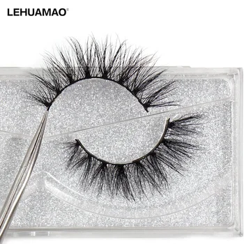 LEHUAMAO 럭셔리 5D 밍크 헤어 가짜 속눈썹 희미한 크로스 자연 밍크 속눈썹 확장 도구 메이크업 수제 밍크 속눈썹 A04
