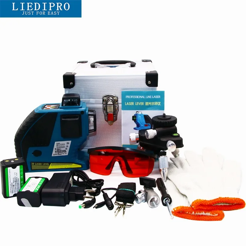

12 Line 3D Laser Level Self-Leveling 360 Cross Line Laser Horizontal & Vertical Red Beam Level Laser Tools Outdoor Available