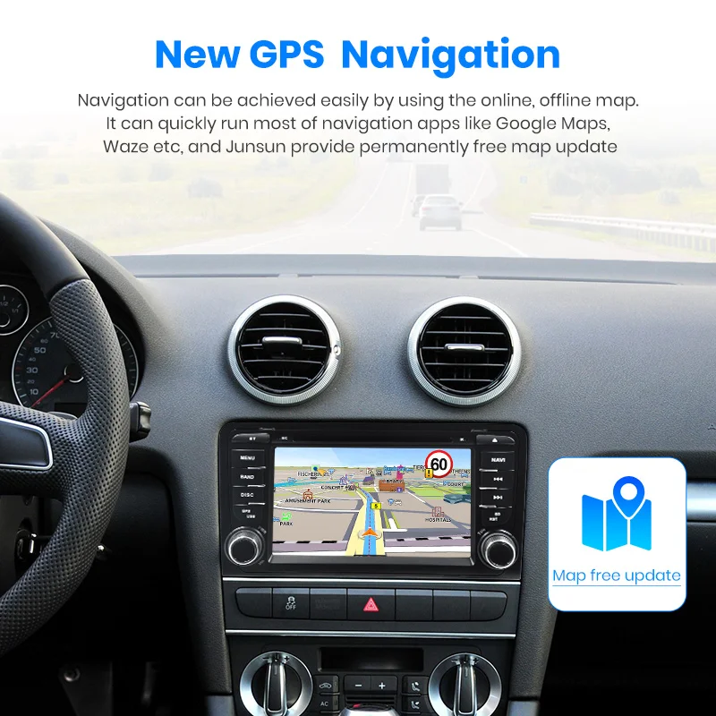 Junsun 4G+ 64G Android 9,0 для Audi A3 8 P/A3 8P1 3-дверей/S3 8 P/RS3 Sportback автомобиль радио мультимедиа плеер gps 2 Дина DVD